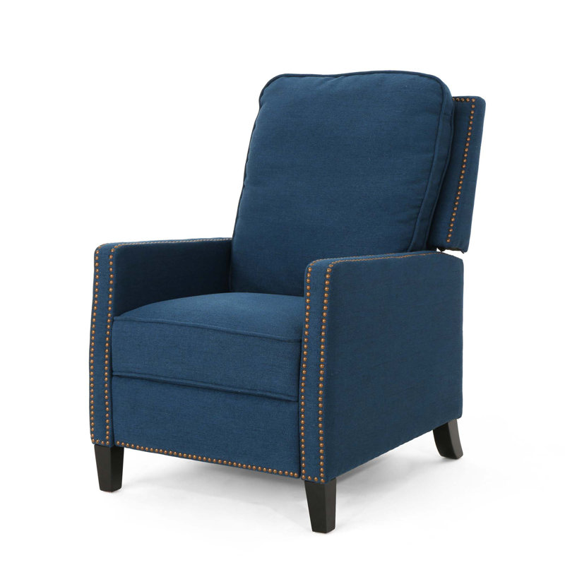 Persaud Recliner, Navy Blue Polyester