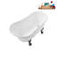 Baignoire de trempage sur pied 51 po en acrylique avec bonde, pattes et plateau en bambou Streamline-76231166-72770752