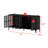 63" W LED-Lighted Glass Display Sideboard with 4 Doors & 4 Shelves