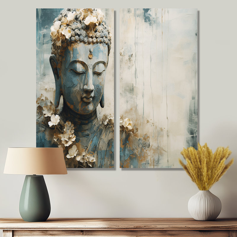Statue de bouddhisme religieux - art mural grand bouddhisme, H 40 po x l 40 po, Toile tendue, Ne s’applique pas