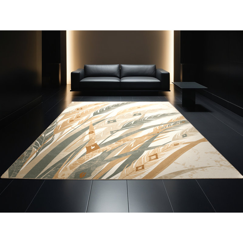 Machine Washable Ottwell Wild Grass Bohemian Moroccan Rug in Beige – Beige Binding, 3' Round
