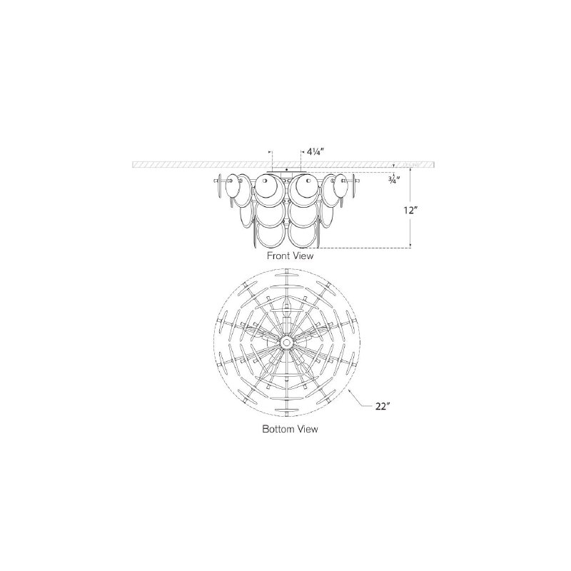 Loire 5 - Light Semi Flush Mount, Polished Nickel