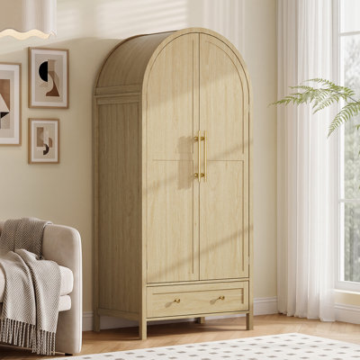 Armoire incurvée en chêne avec 2 portes et 1 tiroir
