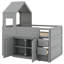 Lit mezzanine en bois robuste avec bureau, grands tiroirs et armoires-1650688362