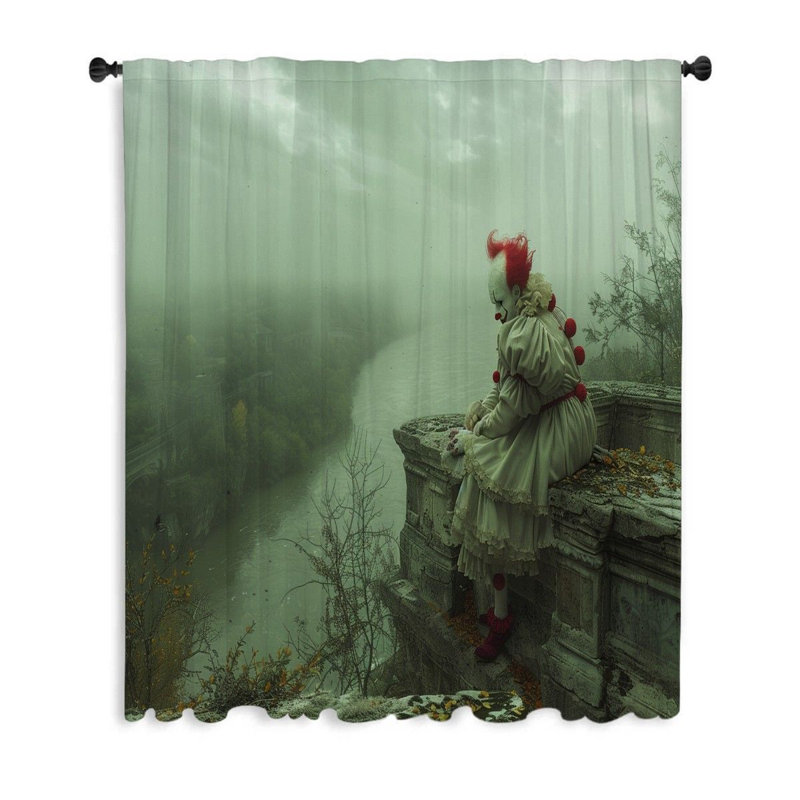 Estref Sheer Curtain Single Panel, 50" W x 84" L