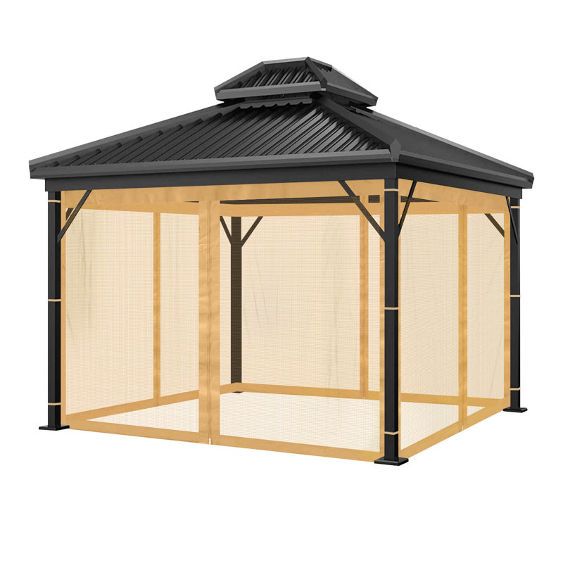 Bajrush Dakota Fields Brown Fabric Screen for Gazebo