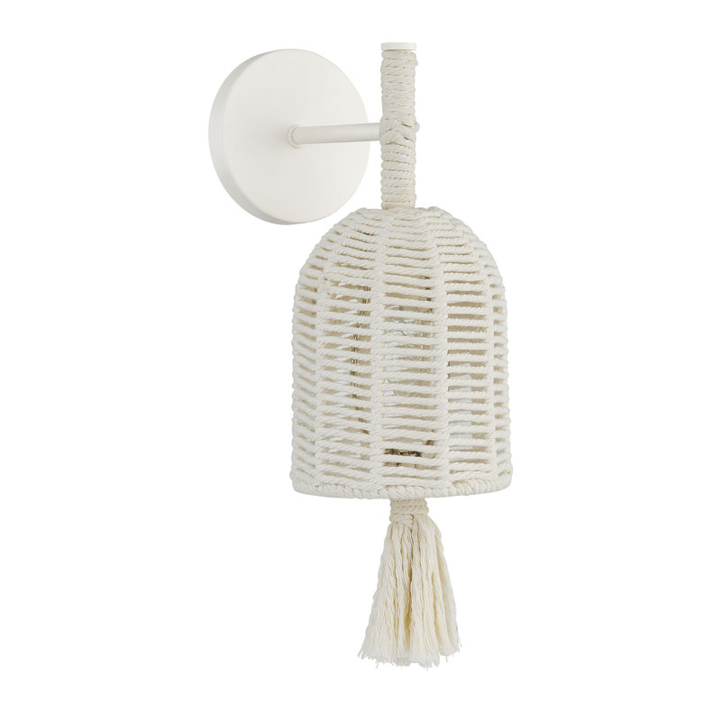 Lunara 1-Light Wall Sconce in Cotton by Breegan Jane