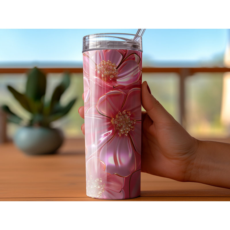 Choose Handmade Tumblers 591ml Vacuum Insulated Stainless Steel (18/8) Travel Tumbler with Straw
