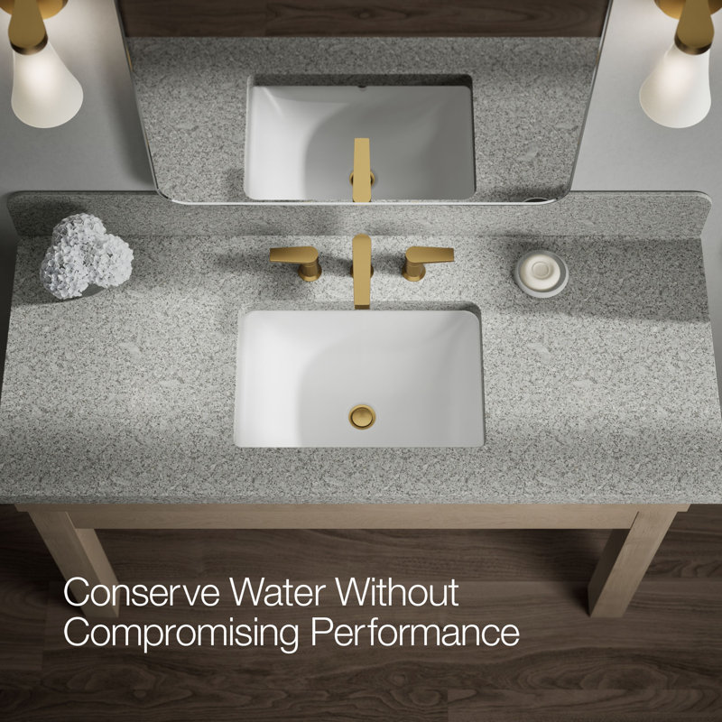 Kohler Taut Widespread Bathroom Faucet with Pop-Up Drain Assembly, 3 Hole 2-Handle Bathroom Sink Faucet, 1.2 gpm