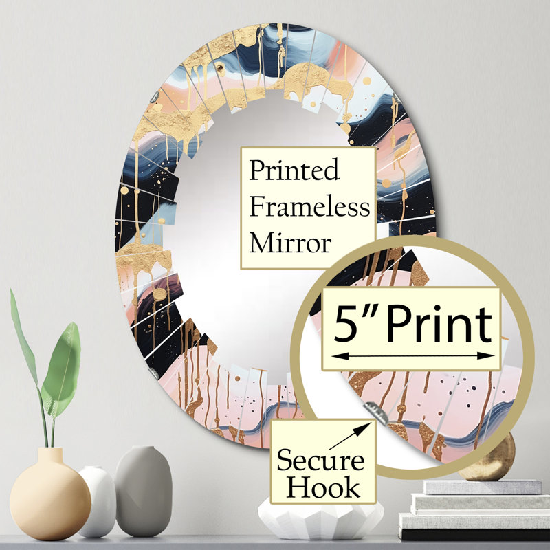 Bougner - Miroir mural moderne ovale, 30 po x 20 po