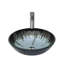 Artistic Grey Crackle Tempered Glass Vessel Sink With Pop-Up Drain, Bathroom Oval Basin Tempered Glass Vanity (No Faucet)