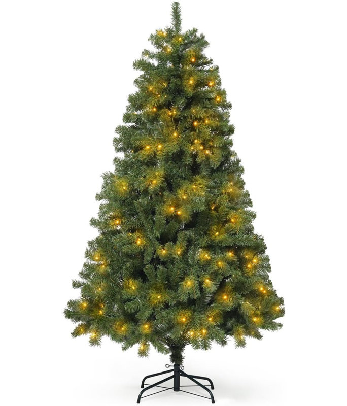 Arbre de Noël artificiel 4,5 pi avec 250 lumières DEL et 800 branches, 6'