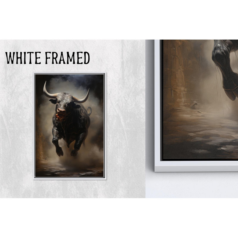 Reproduction d'art sur toile imprimée: Wild Animal Decor for Man Cave, 1P WhiteFramedCanves, H: 27,6 po x l: 19,8 po