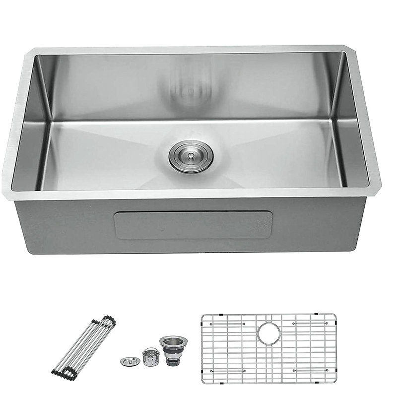 Évier de cuisine encastrable 33 po x 33 po x 19 po x 9 po en acier inoxydable