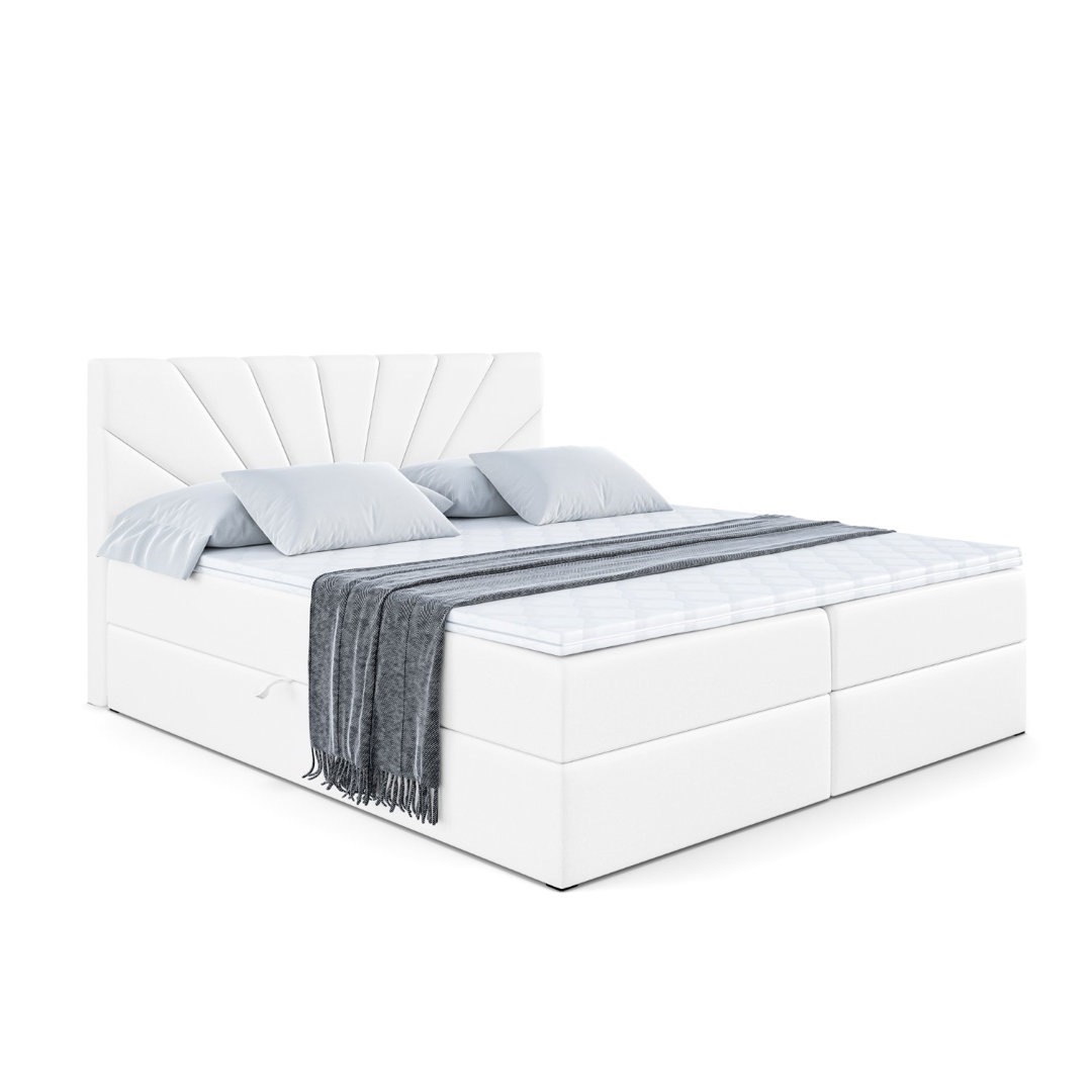 Boxspringbett mit H3 Bonell-Federkernmatratze, Topper und Bettkasten