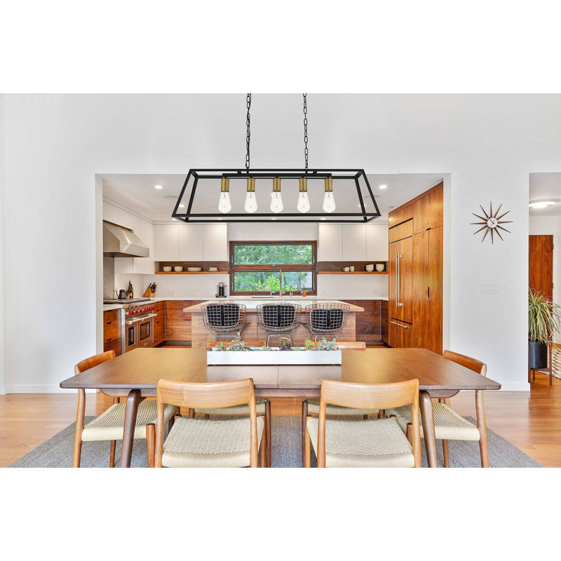 Barraza Linear Dimmable Pendant, Brass, 5 Lights