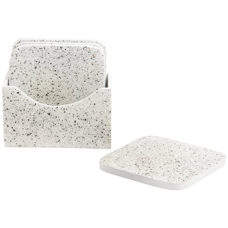 Metal Square 4 Piece Set, White