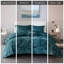 Couette en velours turquoise pour lit double/queen - Motif diamant - Comprend oreillers et garniture de literie de qualité supérieure