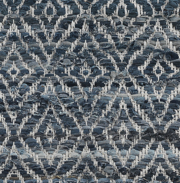 45cm Wide Square Chevron Pouffe Ottoman