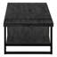 Table basse de salon, 48 pouces rectangulaire, bois noir et métal, avec tablette inférieure