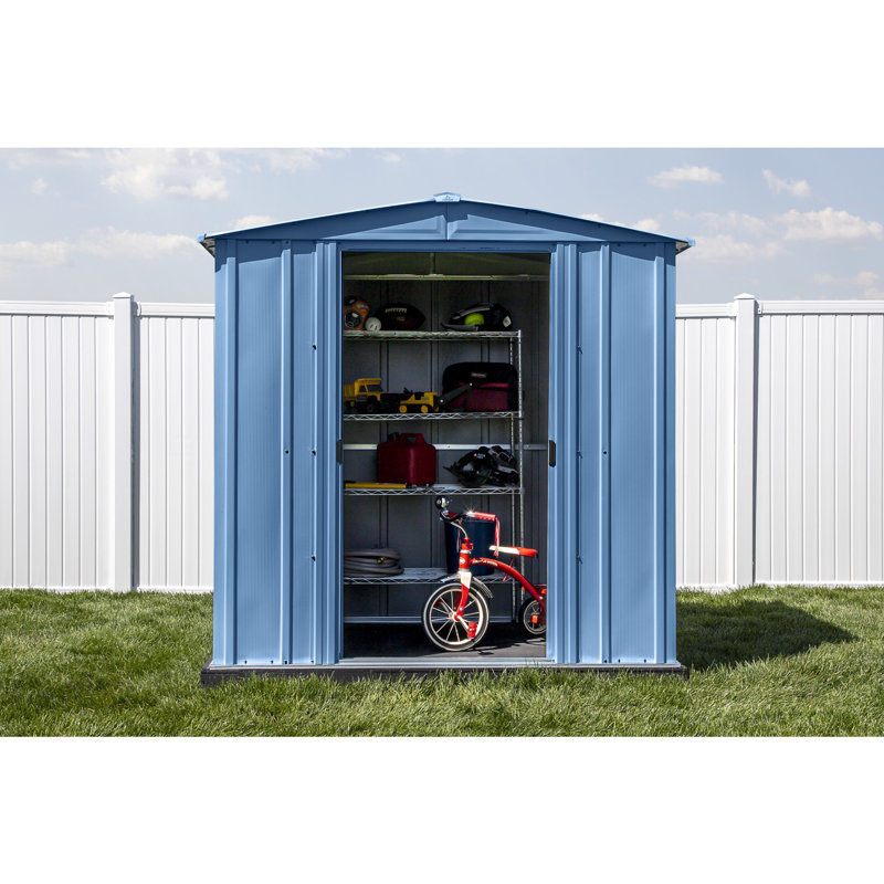 6 ft. x 5 ft. Blue Grey Galvanized Steel Storage Shed