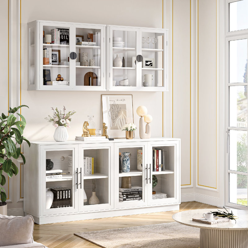 Kaelei Particle Board Cabinet, White/Black