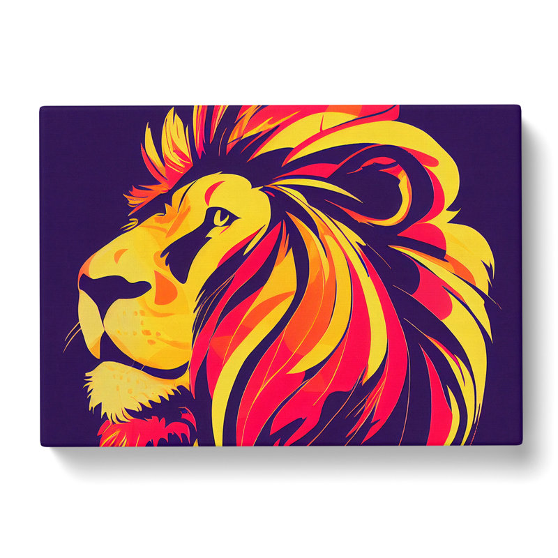 Modern Lion Art Abstract - Wrapped Canvas, 50cm H x 76cm W x 3cm D