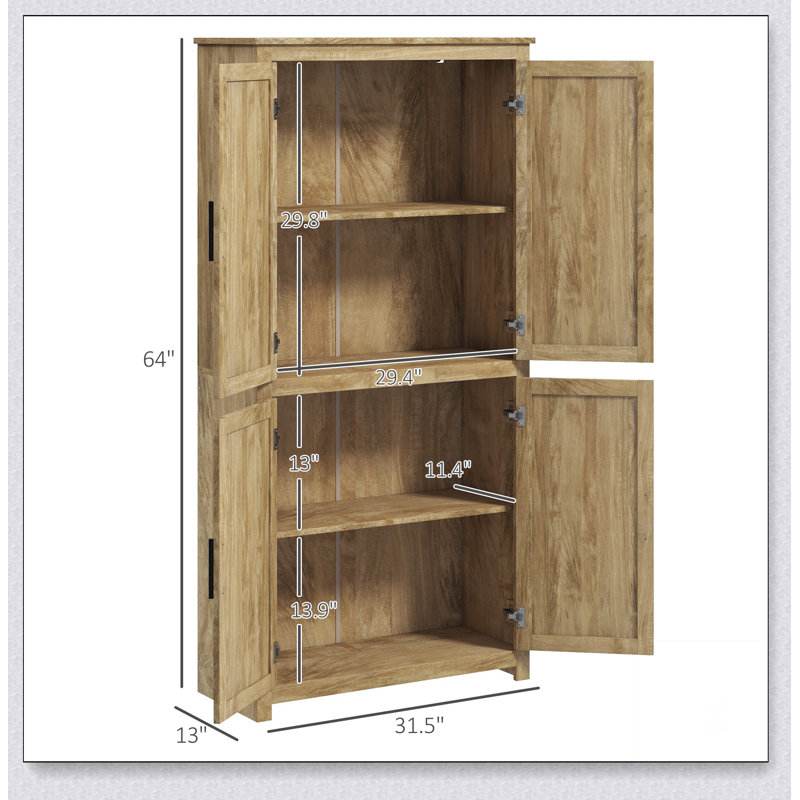 Armoire de rangement 64 po en rotin avec tablette réglable