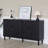 Wooden Storage Cabinet with 4 Doors, Modern Black Accent Cabinet