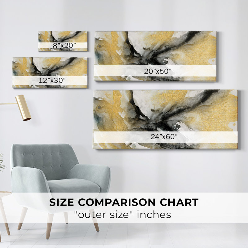 Golden Harmony sur toile, H 12 po x l 30 po x P 1,5 po