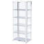 Vitrine à 4 tablettes Damion avec tablettes en verre trempé transparent