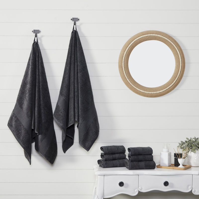 Ensemble de serviettes 8 pièces 100% coton, Gris
