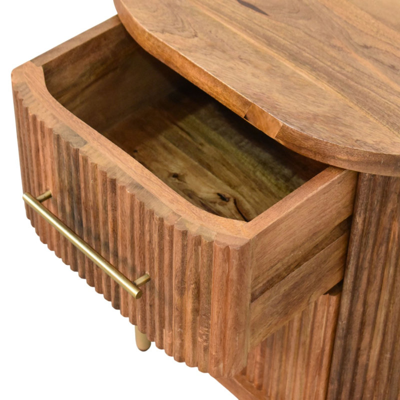 Table de chevet courbée à 2 tiroirs