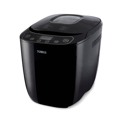 Tower T11003 2 lb Digital Bread Maker with 12 Automatic Programs, 13 Hours Delay Timer, 60 Minutes Keep Warm Function, Adjustable Crust Control, Non-Stick Bread Pan, 550 W, Black