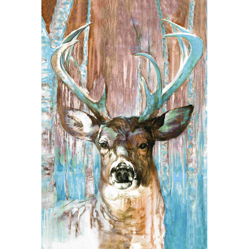 Rad Deer - peinture sur toile tendue, H 18 po x l 12 po