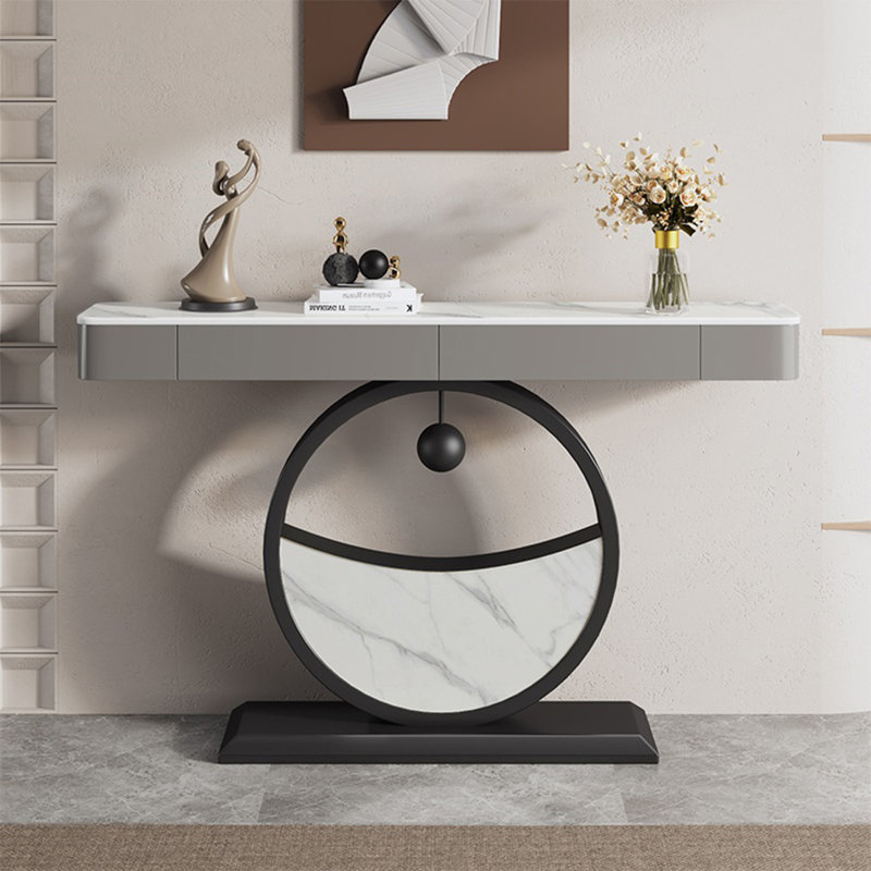 Console esthétique et fonctionnelle, Blanc / Gris, Noir / blanc, H 36,61 po x l 47,24 po x P 11,81 po
