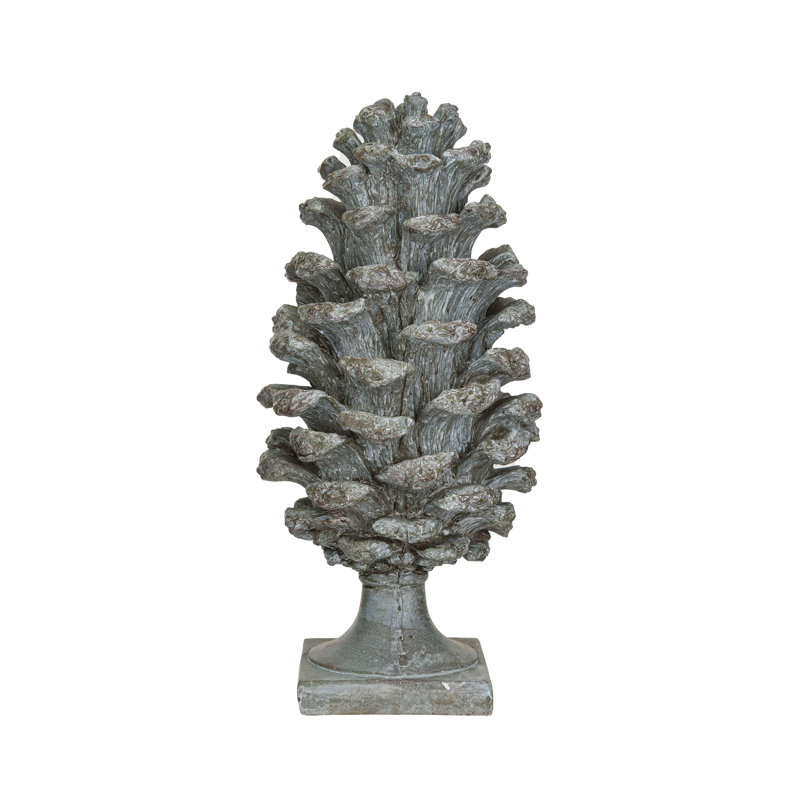Tall Round Resin Pinecone Finial With Base