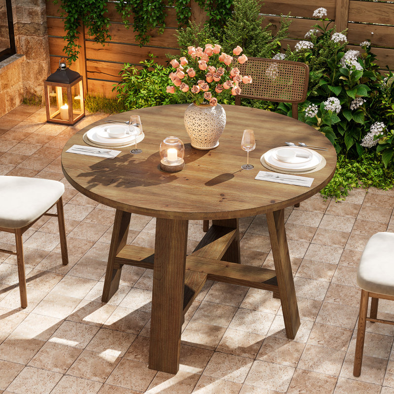 Table de salle à manger ronde en bois massif