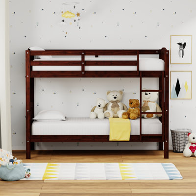 Kintzel Solid Wood Twin Over Twin Bunk Bed