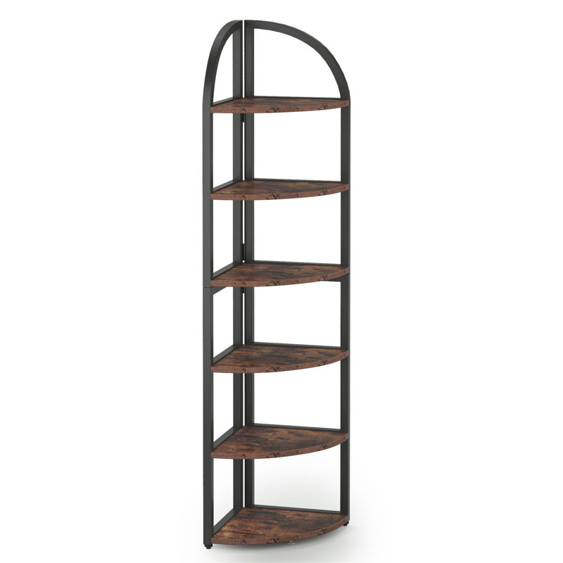 Tablette de coin 71,65 "à 6 niveaux brun rustique