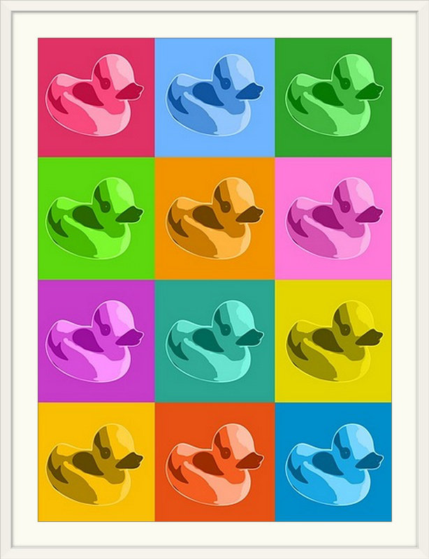 «Caoutchouc canards» par Justin, impression, H 24 po x l 18 po x P 1,25 po, Toile