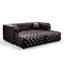 Ensemble de canapé moderne 77 po, canapé modulaire rembourré en similicuir 2 places avec conception touffetée à la main pure, 2 repose-pieds et 2 coussins, combinaison multiple pour le salon