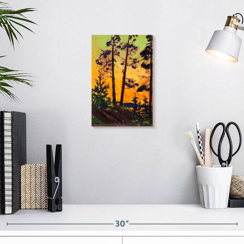 Harnek Pine Trees At Sunset, 12" H x 8" W