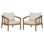 Ensemble de fauteuils club d'extérieur en bois d'acacia Iker