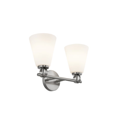 Lavabo / vasque 2 lumières Bolzano Fusion - Nickel brossé Fusion