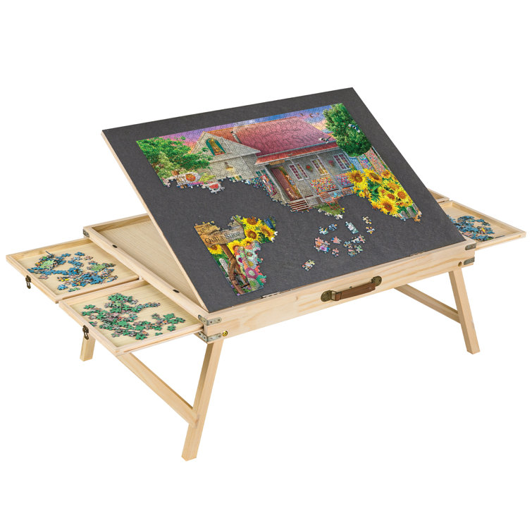 1500 pieces Portable 4-Tilting-Angle Jigsaw Puzzle Table with Legs