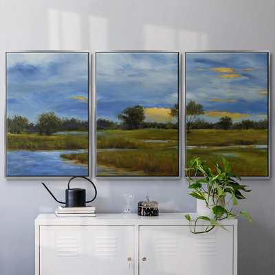 Riverwalk, reproduction sur toile 3 pièces