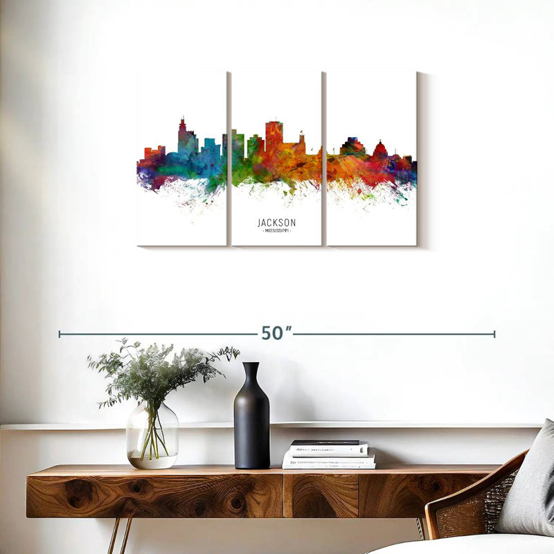 Jackson Mississippi Skyline I, 20" H x 33" W