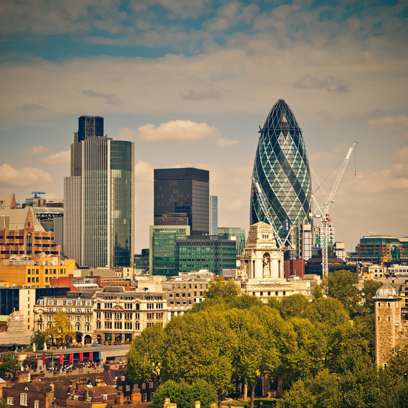 London City by Sborisov - Wrapped Canvas Print, 30cm H x 30cm W