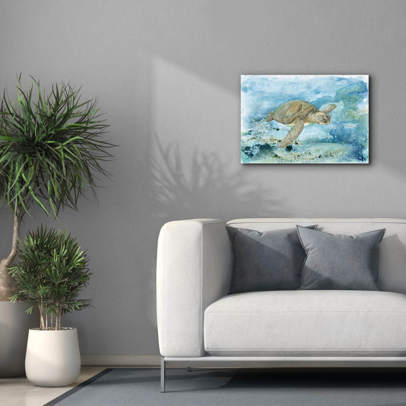 Art mural sur toile Bay Isle Home ™ «Under Sea Life 1» par Leslie Trimbach, H 18 po x l 26 po x P 0,75 po